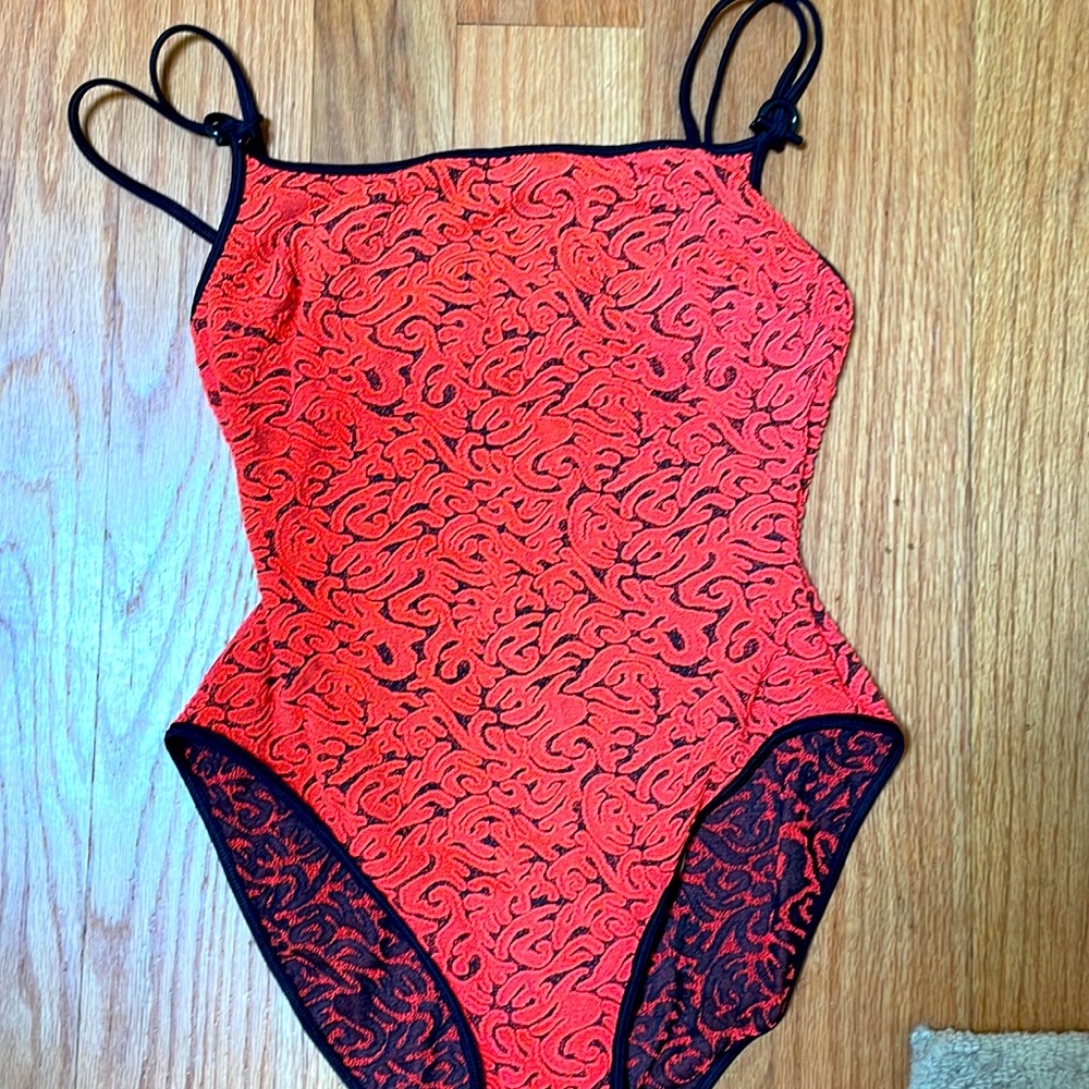 Neon orange bathing suit - size 12 women